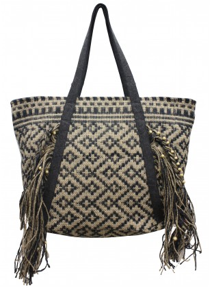 Fringed jacqaurd bag